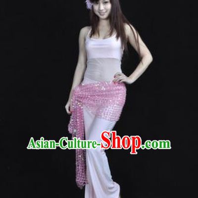 Traditional Indian Belly Dance Oriental Dance Pink Costume for Women