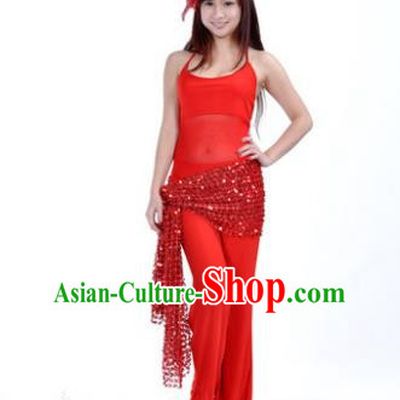 Traditional Indian Belly Dance Oriental Dance Red Costume for Women