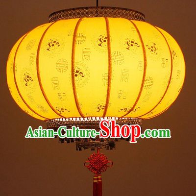 Traditional Chinese New Year Palace Lanterns Yellow Hanging Lantern Ancient Ceiling Lamp