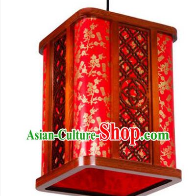 Traditional Chinese Red Hanging Palace Lanterns Handmade Painted Wintersweet Lantern Ancient Ceiling Lamp