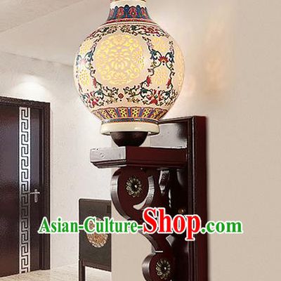 Traditional Chinese Palace Lanterns Handmade Porcelain Vase Wall Lantern Ancient Lamp
