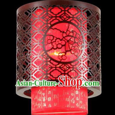 Traditional Chinese Palace Red Hanging Lanterns Handmade Wood Carving Lantern Ancient Ceiling Lamp