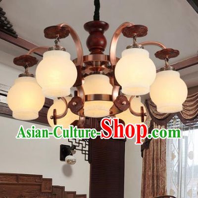 Traditional Chinese Palace Lanterns Handmade Seven-Lights Lantern Ancient Ceiling Lamp