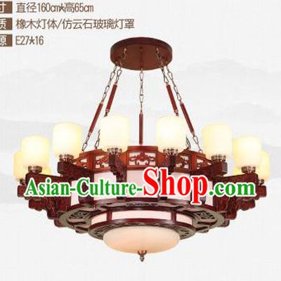 Traditional Chinese Sixteen-lights Ceiling Palace Lanterns Handmade Wood Carving Lantern Ancient Lamp