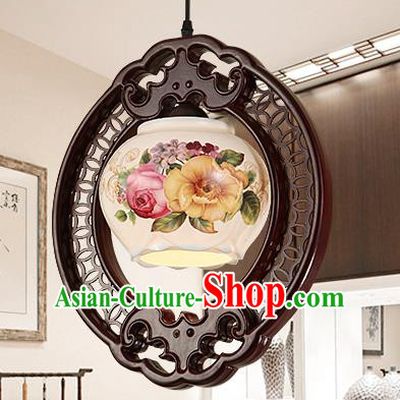 Traditional Chinese Painting Hanging Ceiling Palace Lanterns Handmade Porcelain Lantern Ancient Lamp