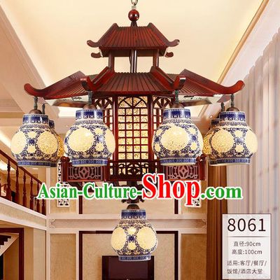 Traditional Chinese Ceiling Palace Lanterns Handmade Wood Lantern Ancient Lamp
