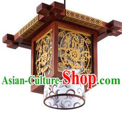 Traditional Chinese Wood Carving Hanging Ceiling Palace Lanterns Handmade Lantern Ancient Lamp