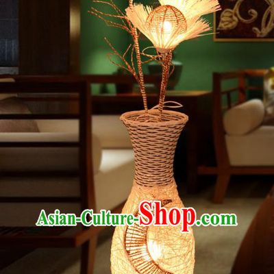 Traditional Chinese Rattan Vase Lanterns Handmade Lantern Ancient Desk Lamp