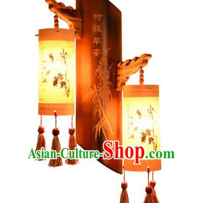 Traditional Chinese Carving Bamboo Lanterns Handmade Lantern Ancient Wall Lamp