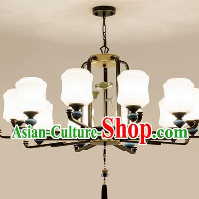 Traditional Chinese Ten-Lights Ceiling Lanterns Ancient Handmade Iron Lantern Ancient Lamp