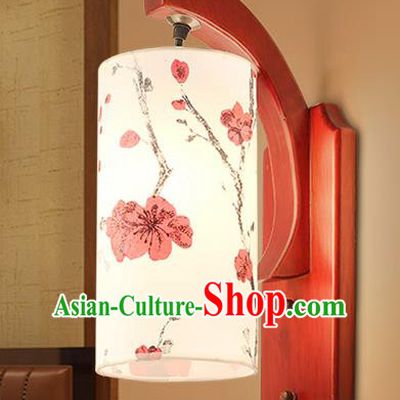 Traditional China Ancient Painting Plum Blossom Lanterns Handmade Wood Lantern Ancient Wall Lamp
