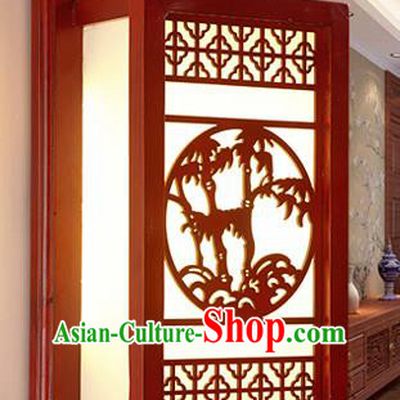 Traditional China Ancient Wall Lanterns Handmade Wood Carving Bamboo Lantern Ancient Lamp