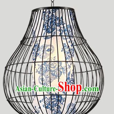 Traditional Chinese Iron Painted Hanging Lanterns Ancient Handmade Lantern Ancient Lamp