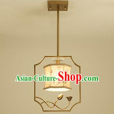 Traditional Handmade Chinese Painting Lotus Hanging Lanterns Ancient Ceiling Lantern Ancient Lamp