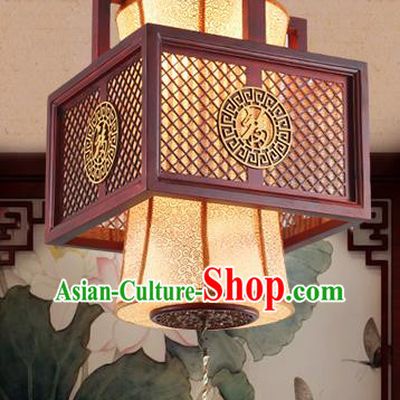 Traditional Chinese Handmade Wood Carving Lantern Asian Ceiling Lanterns Ancient Lantern