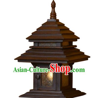 Handmade Traditional Thailand Wood Desk Lantern Asian Lanterns Religion Lantern