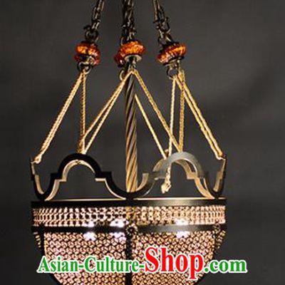 Handmade Traditional Thailand Hanging Lantern Asian Iron Ceiling Lanterns Religion Lantern