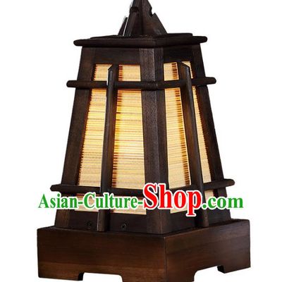 Handmade Thailand Lantern Asian Lanterns Religion Wood Desk Lantern Traditional Lamp