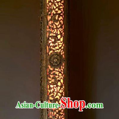 Thailand Handmade Lantern Asian Wood Carving Lanterns Teakwood Floor Lantern Traditional Lamp