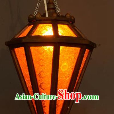 Traditional Thailand Handmade Hanging Lantern Asian Wood Ceiling Lanterns Religion Lantern