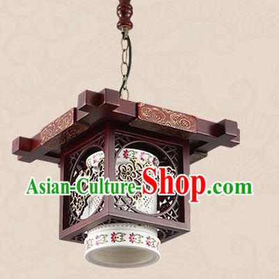 Traditional Chinese Handmade Lantern Asian Wood Carving Ceiling Lanterns Ancient Lantern