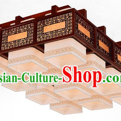 Traditional Chinese Handmade Twelve-Lights Lantern Wood Carving Hanging Lantern Ancient Palace Ceiling Lanterns