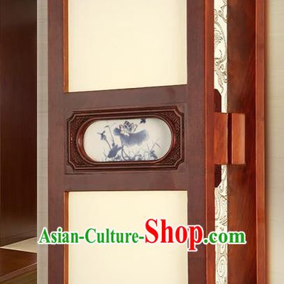 China Handmade Palace Lanterns Painting Lotus Wall Lantern Ancient Wood Lanterns Traditional Lamp