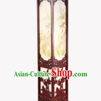 China Handmade Palace Lanterns Floor Lantern Ancient Wood Carving Lanterns Traditional Lamp