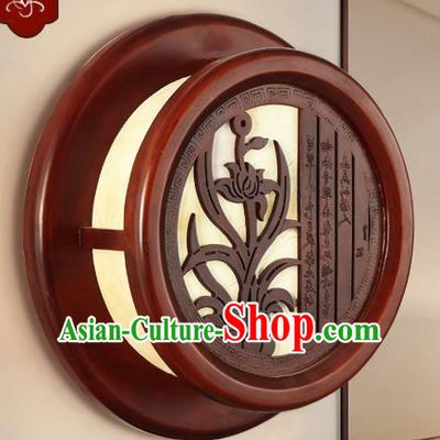 China Handmade Palace Lanterns Orchid Wall Lantern Ancient Wood Lanterns Traditional Lamp
