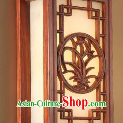 China Handmade Marble Lanterns Palace Wall Lantern Ancient Wood Carving Orchid Lanterns Traditional Lamp