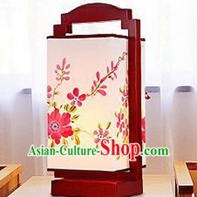 China Handmade Painting Flowers Desk Lanterns Palace Lantern Ancient Lanterns Traditional Lamp