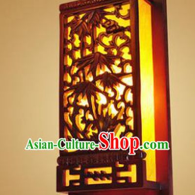 China Handmade Wood Wall Lanterns Carving Bamboo Palace Lantern Ancient Lanterns Traditional Lamp