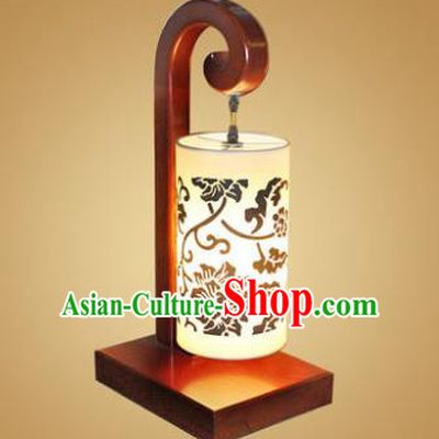 China Handmade Wood Lanterns Lotus Palace Desk Lantern Ancient Lanterns Traditional Lamp