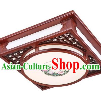 Traditional Chinese Hanging Palace Lantern Handmade Wood Squre Ceiling Lanterns Ancient Lamp