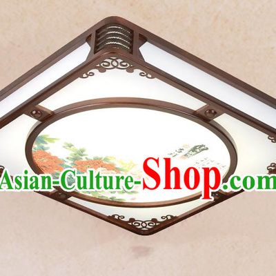 Traditional Chinese Painting Peony Palace Lantern Handmade Ceiling Lanterns Ancient Lamp
