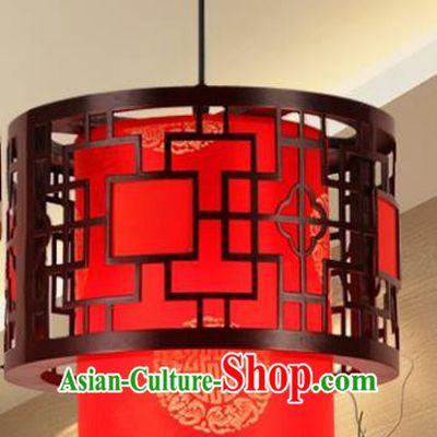 Traditional Chinese New Year Palace Lantern Handmade Wood Red Hanging Lanterns Ancient Lamp