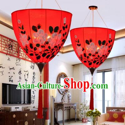Top Grade Handmade Painted Red Lanterns Traditional Chinese Palace Lantern Ancient Ceiling Lanterns