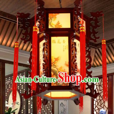 Top Grade Handmade Painting Plum Blossom Palace Lanterns Traditional Chinese Lantern Ancient Ceiling Lanterns