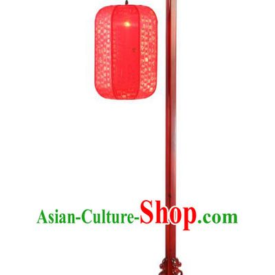 Traditional Chinese Wood Palace Lantern Handmade Red Floor Lanterns Ancient Lamp