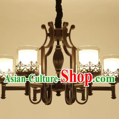 China Handmade Six-Lights Iron Ceiling Lanterns Traditional Chinese Palace Lantern Ancient Lanterns