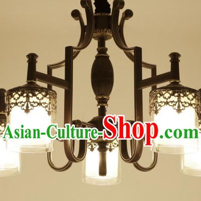 China Handmade Five-Lights Iron Ceiling Lanterns Traditional Chinese Palace Lantern Ancient Lanterns