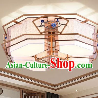 China Handmade Four-Lights Ceiling Lanterns Traditional Chinese Embroidered Palace Lantern Ancient Lanterns