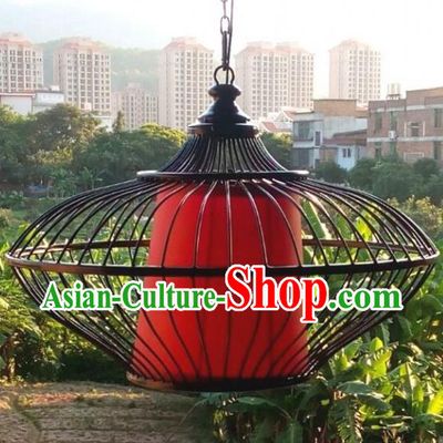 Top Grade Handmade Iron Red Lanterns Traditional Chinese Hanging Palace Lantern Ancient Ceiling Lanterns