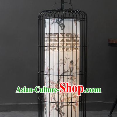 Top Grade Handmade Painting Flowers Birdcage Lanterns Traditional Chinese Palace Lantern Ancient Ceiling Lanterns