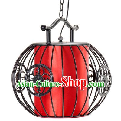 Top Grade Handmade Black Birdcage Palace Lanterns Traditional Chinese Iron Lantern Ancient Ceiling Lanterns