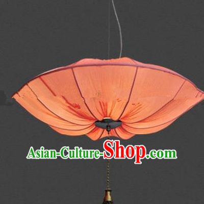 Top Grade Handmade Orange Lotus Leaf Lanterns Traditional Chinese Palace Lantern Ancient Ceiling Lanterns