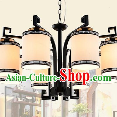 Top Grade Handmade Eight-Lights Iron Lanterns Traditional Chinese Ceiling Palace Lantern Ancient Lanterns