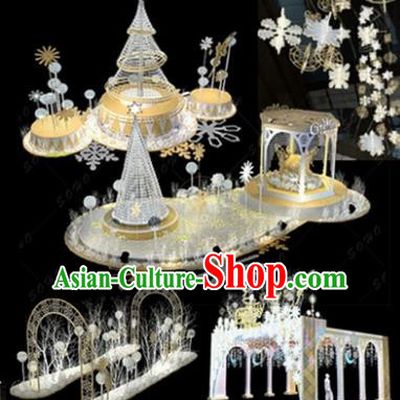 Traditional Christmas Tree Crystal Light Show Decorations Lamps Stage Display Lamplight LED Lanterns