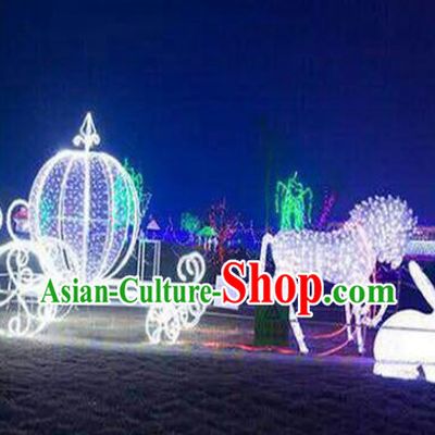 Traditional Christmas Gharry Light Show Decorations Lamps Stage Display Lamplight LED Lanterns