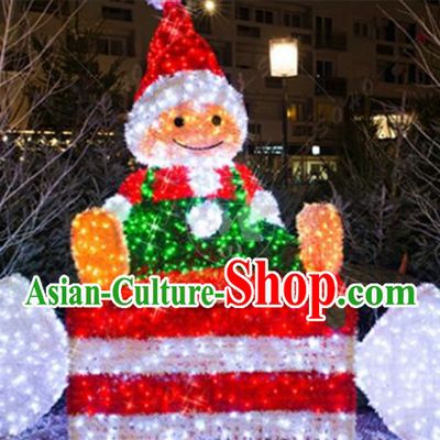 Traditional Christmas Snowman Light Show Decorations Lamps Stage Display Lamplight LED Lanterns